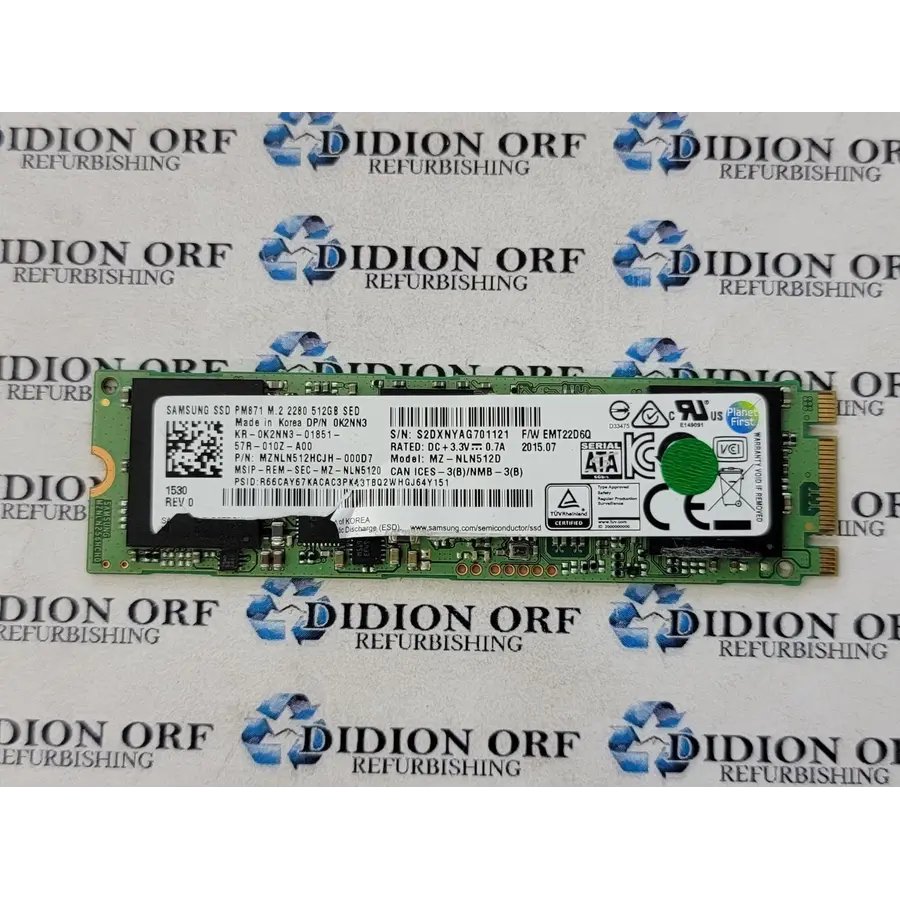 Samsung PM871 Series SSD 512GB M.2 2280 SATA III 6Gb/s – MZ-NLN512 OEM Solid State Drive-1
