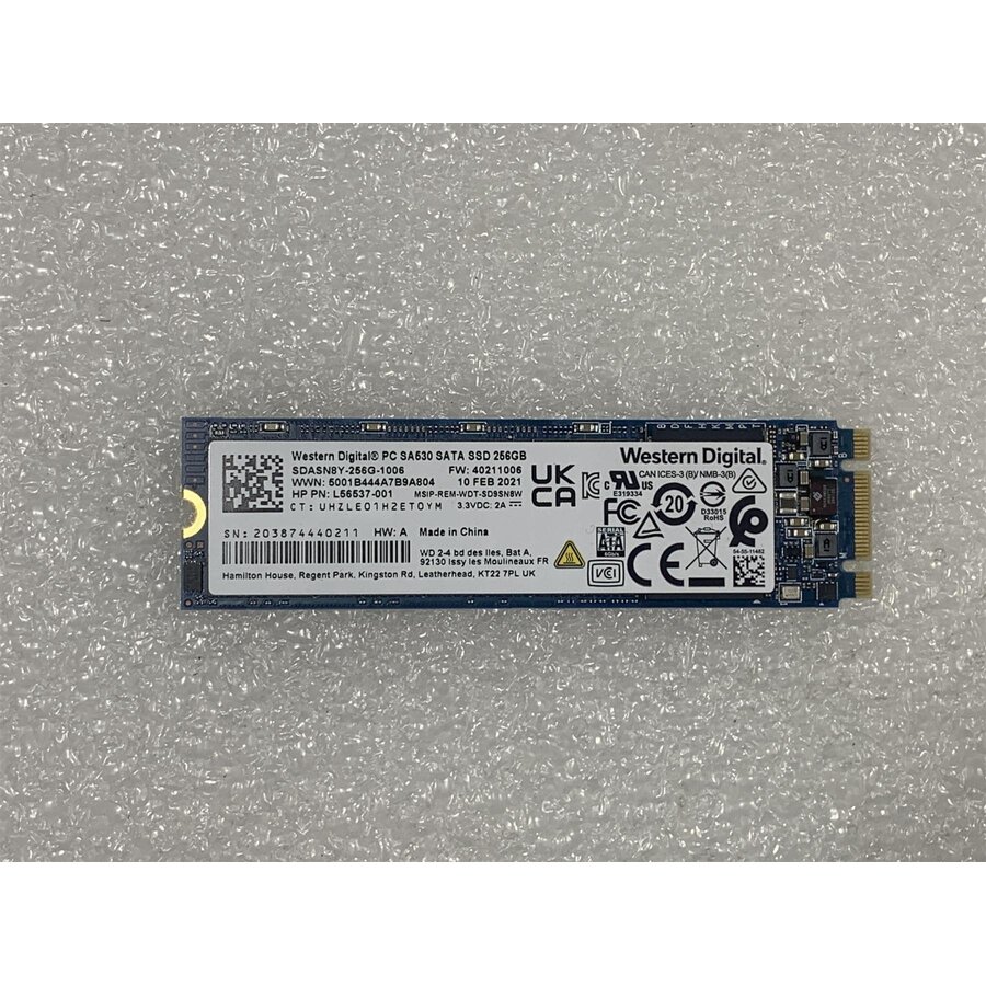 Western Digital PC SA530 256GB M.2 2280 SATA SSD – SDASN8Y-256G-1006-1
