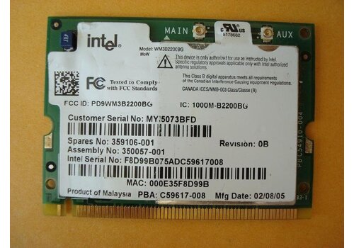 Intel PRO/Wireless 2200BG – WM3B2200BG 
