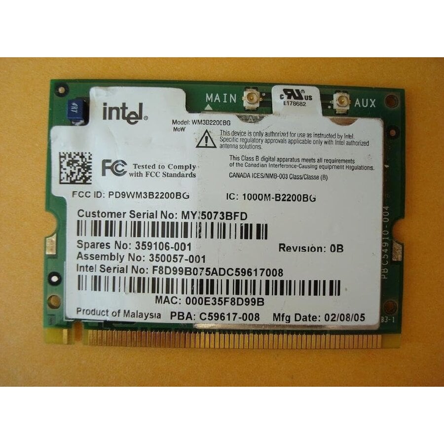 Intel PRO/Wireless 2200BG – WM3B2200BG-1