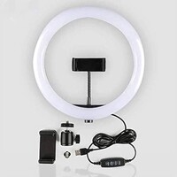 thumb-Zazitec BH472A LED Ring Light Set – 10 inch ringlamp met statief, smartphonehouder, USB voeding en instelbare lichtstanden voor fotografie, video en livestreaming-2