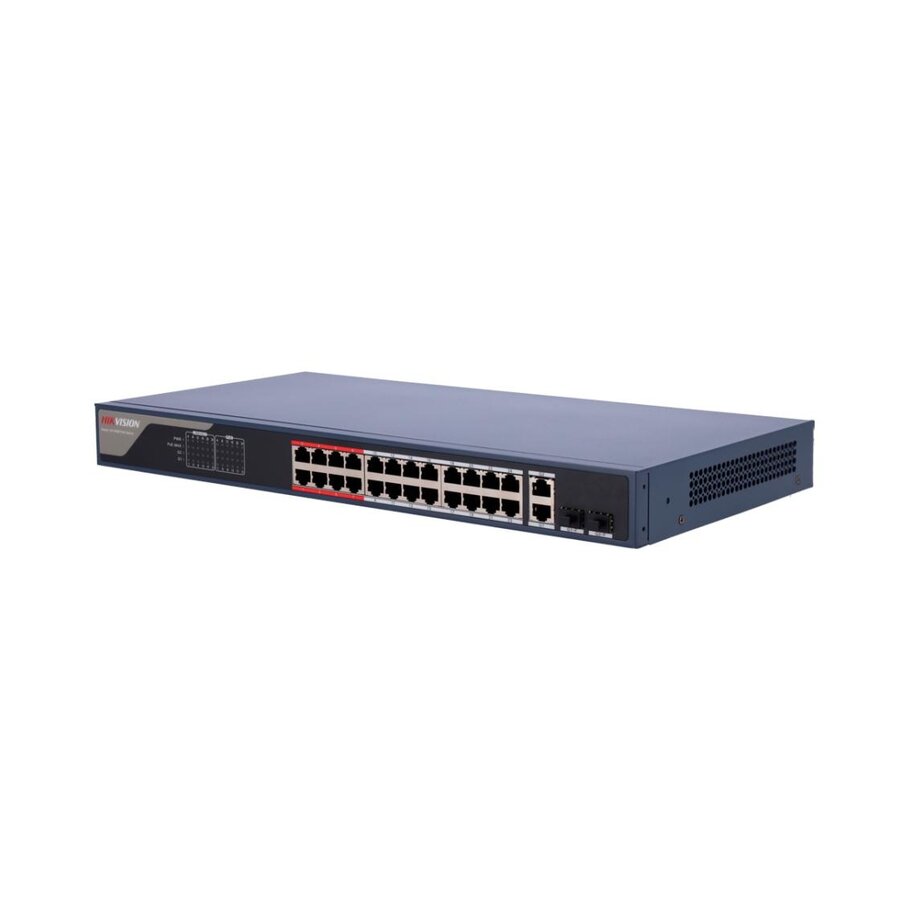 Hikvision DS-3E1326P-EI Smart Managed 24-Port Fast Ethernet PoE Switch 370W met 2 Gigabit combo uplinks voor CCTV en IP-netwerken-1