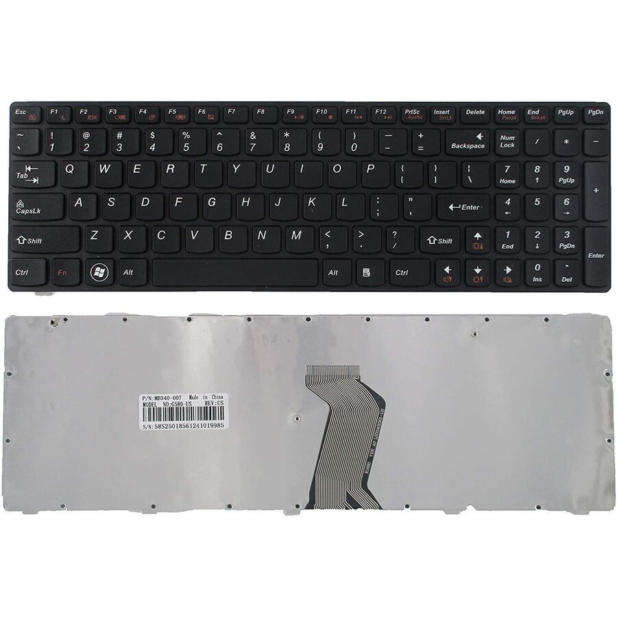 Lenovo IdeaPad G580 / G585 / Z580 / V580 laptop toetsenbord QWERTY zwart complete replacement keyboard module met frame-1