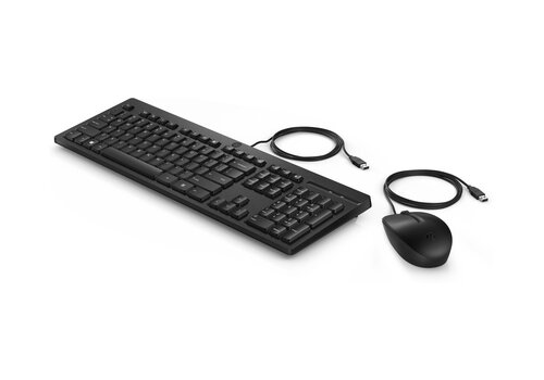 HP 225 Wired Mouse and Keyboard Combo QWERTY zwart 