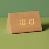 Zazitec houten digitale wekker Wake Up LED klok beige