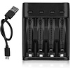 Zazitec Zazitec oplaadbare batterijlader voor AA en AAA batterijen met AC 110–220V 50/60Hz input en 2.83V 500mA output compacte universele acculader voor thuisgebruik