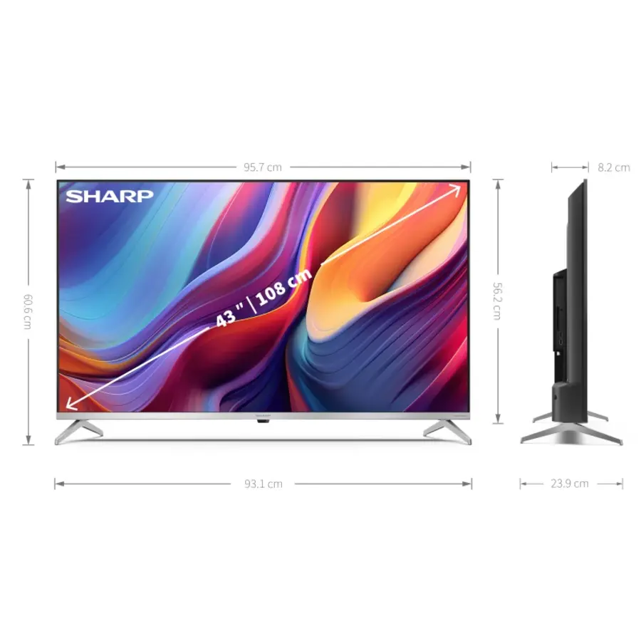 Sharp 43GP6265 43 inch 4K Ultra HD QLED Google TV met Quantum Dot kleurtechnologie, Dolby Vision, HDR10+, Dolby Atmos, HDMI 2.1 en ingebouwde Chromecast voor premium smart entertainment-5