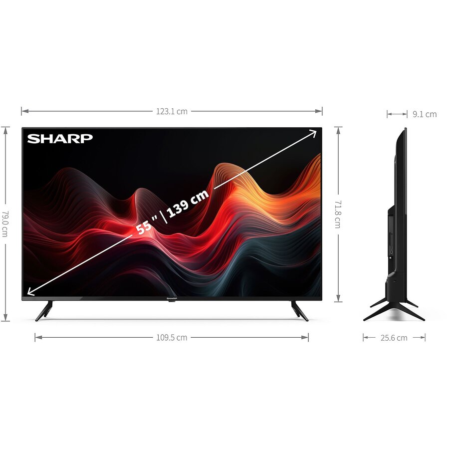 Sharp 55GL4060 55 inch 4K Ultra HD LED Google TV met HDR10, Dolby Vision, Dolby Atmos, ingebouwde Chromecast en Google Assistant voor smart streaming en home entertainment-7