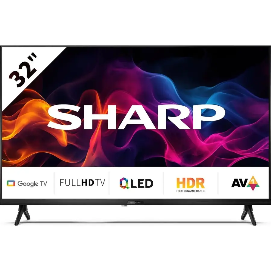Sharp 32GF3265E 32 inch Full HD QLED Google TV met Quantum Dot kleurtechnologie, HDR10, Google Assistant, Chromecast, Bluetooth en smart streaming apps-1