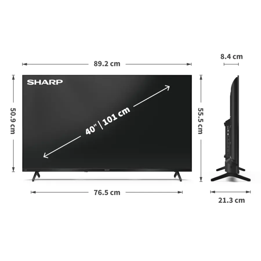 Sharp Aquos 40HF3265 40 inch Full HD QLED Google TV 2025 met Quantum Dot kleurtechnologie, HDR10, Google Assistant, Chromecast en Bluetooth voor smart streaming en dagelijks gebruik-3