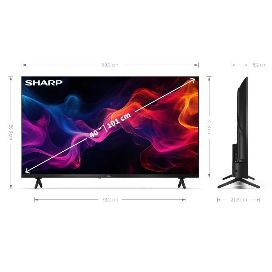 Sharp Aquos 40HF3265 40 inch Full HD QLED Google TV 2025 met Quantum Dot kleurtechnologie, HDR10, Google Assistant, Chromecast en Bluetooth voor smart streaming en dagelijks gebruik-4
