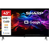Sharp Sharp 43HP5465 43 inch 4K Ultra HD QLED Google TV met Quantum Dot kleurtechnologie, Dolby Vision, Dolby Atmos, HDMI 2.1, Chromecast en Google Assistant voor premium smart entertainment