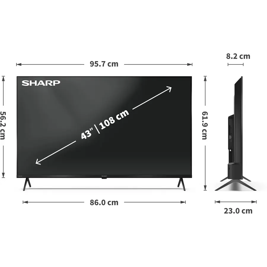 Sharp 43HP5465 43 inch 4K Ultra HD QLED Google TV met Quantum Dot kleurtechnologie, Dolby Vision, Dolby Atmos, HDMI 2.1, Chromecast en Google Assistant voor premium smart entertainment-5