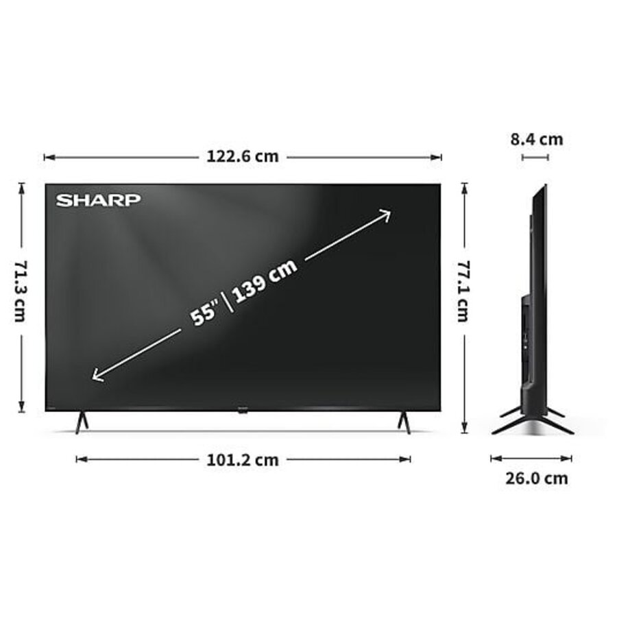 Sharp 55HP5265 55 inch 4K Ultra HD QLED Google TV met Quantum Dot kleurtechnologie, Dolby Vision, Dolby Atmos, HDMI 2.1, Chromecast en Google Assistant voor premium smart entertainment-8