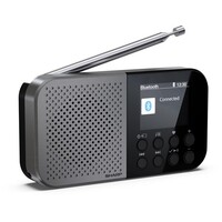 thumb-Sharp DR-P520(GY) Osaka Storm Grey DAB+ en FM Radio met Bluetooth, draagbaar ontwerp, ingebouwde accu, USB-C opladen en helder LCD-display voor thuis en onderweg-1