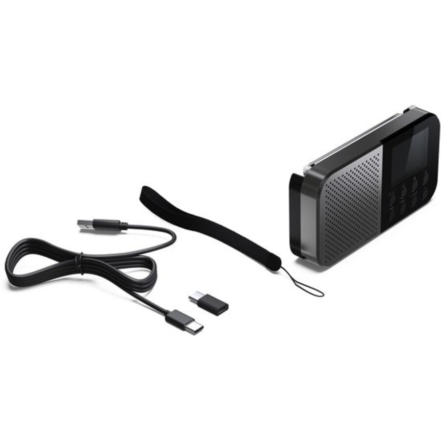 Sharp DR-P520(GY) Osaka Storm Grey DAB+ en FM Radio met Bluetooth, draagbaar ontwerp, ingebouwde accu, USB-C opladen en helder LCD-display voor thuis en onderweg-10