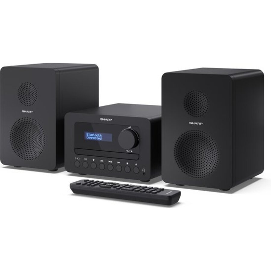 Sharp XL-B520 Micro geluidssysteem met DAB+, FM-radio, CD-speler, Bluetooth, USB en 40W stereo speakers in houten behuizing voor compact all-in-one thuisgebruik-1