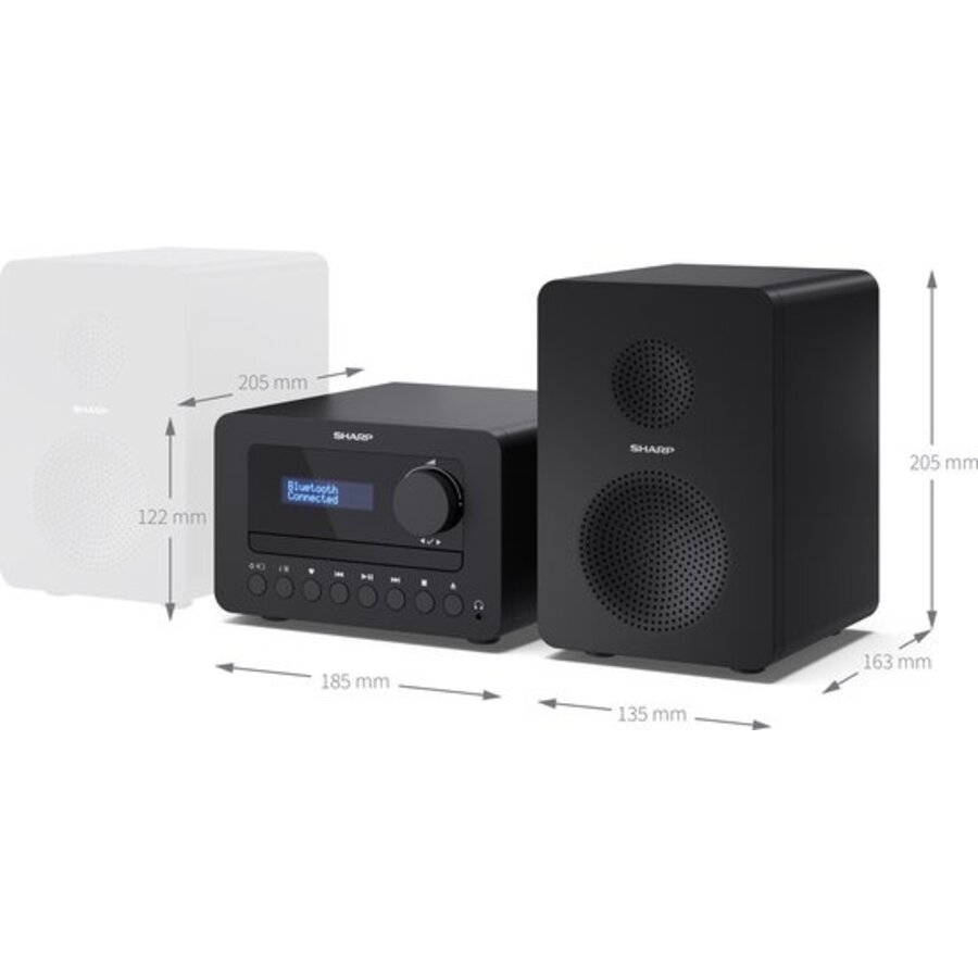 Sharp XL-B520 Micro geluidssysteem met DAB+, FM-radio, CD-speler, Bluetooth, USB en 40W stereo speakers in houten behuizing voor compact all-in-one thuisgebruik-7