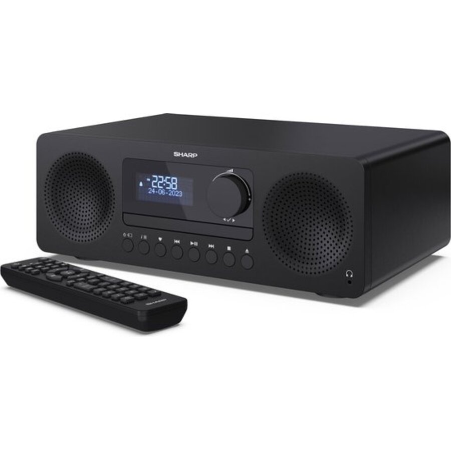 Sharp XL-B720D (BK) Tokyo all-in-one HiFi systeem met DAB+/FM radio, CD-speler, Bluetooth 5.0, USB MP3, houten speakers en 40 voorkeurszenders-1