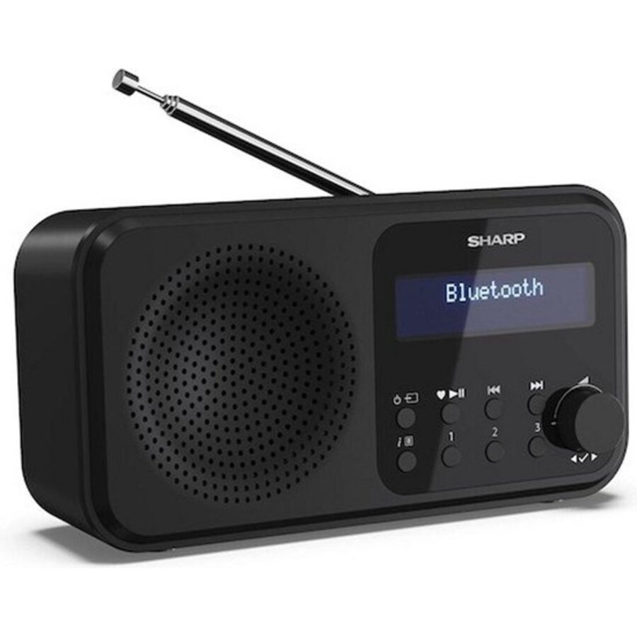 Sharp DR-P420(BK) Tokyo draagbare DAB+/FM radio met Bluetooth, LCD-display, 20 voorkeuzezenders, alarmfunctie en USB/batterij voeding in zwarte uitvoering-7