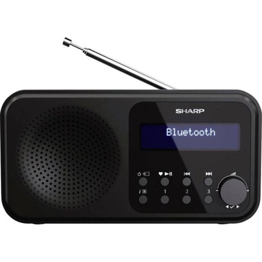 Sharp DR-P420(BK) Tokyo draagbare DAB+/FM radio met Bluetooth, LCD-display, 20 voorkeuzezenders, alarmfunctie en USB/batterij voeding in zwarte uitvoering-9
