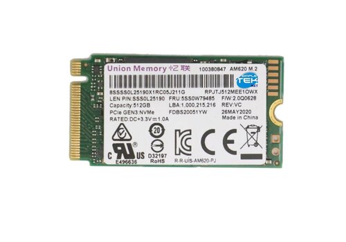 Union Memory AM620 512GB M.2 2242 NVMe SSD 