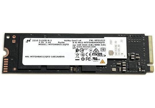 Micron 2210 512GB NVMe SSD M.2 2280 (MTFDHBA512QFD) 