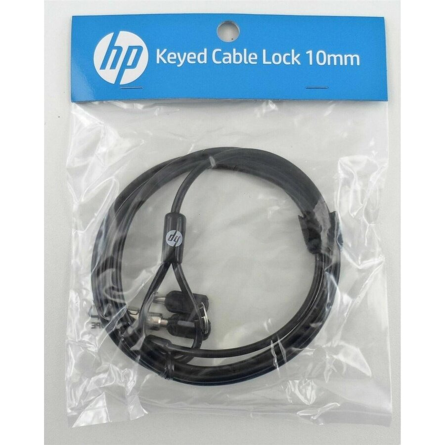 HP Keyed Cable Lock 10mm T1A62AA Beveiligingskabel met Sleutelslot, 1,83 Meter Gegalvaniseerde Stalen Kabel, 360° Draaibare Vergrendeling en Compatibiliteit met Standaard Security Lock Slots-2