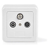 Bandridge Bandridge TV/Radio/Satellite Wandcontactdoos Coax IEC/F-Type inbouw muurcontactdoos 75 Ohm antenne aansluiting voor televisie, radio en satellietsignaal met 3-voudige uitgang voor complete huisinstallaties