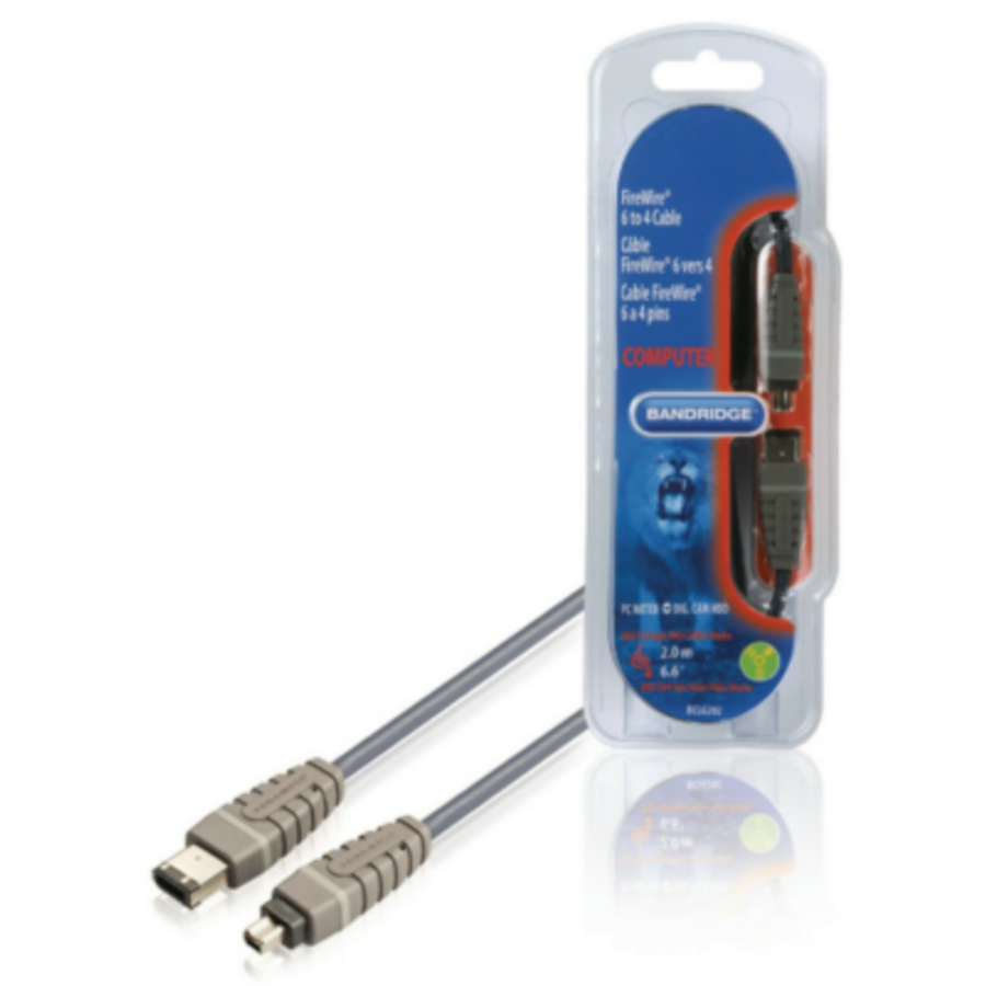 Bandridge FireWire IEEE 1394 4-pin naar 4-pin Kabel 2 Meter voor Digitale Camera's, Camcorders, Audio- en Videoapparatuur met High-Speed Dataoverdracht tot 400 Mbps-1