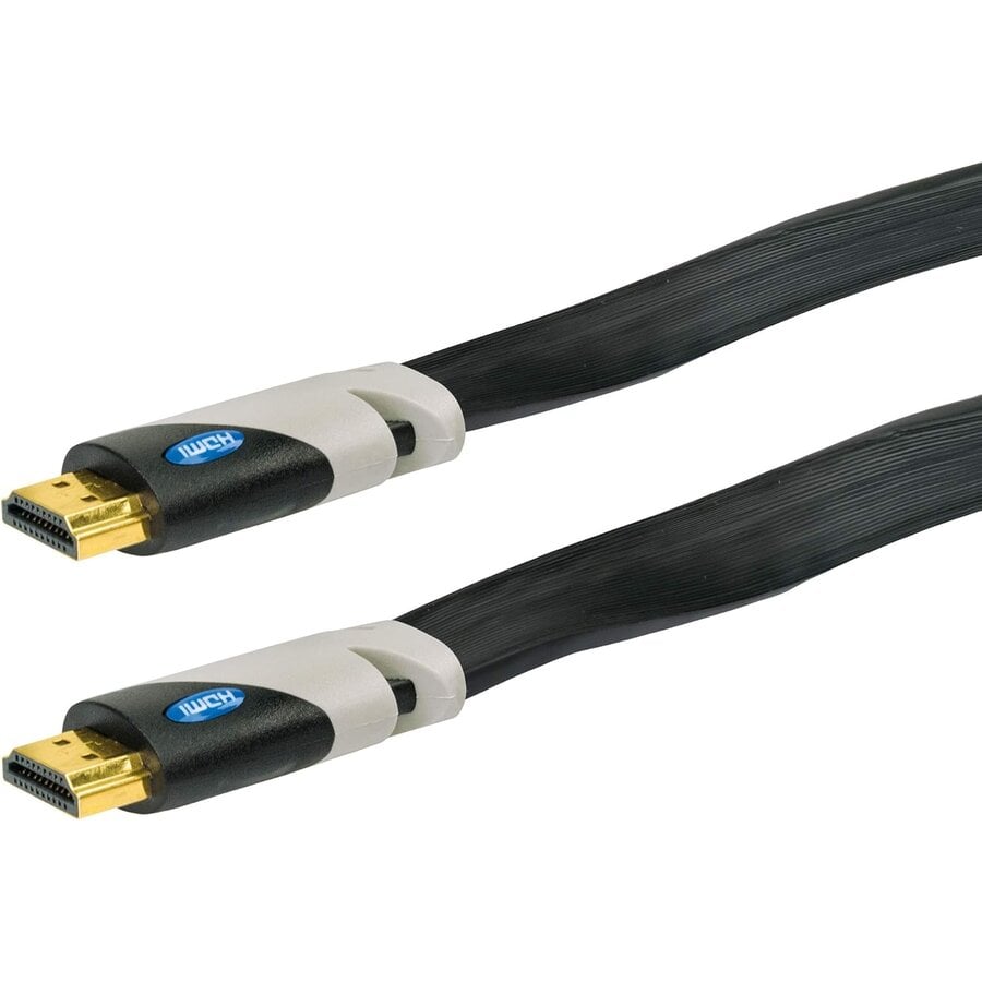 Schwaiger HDMIF30 031 HDMI Flat Cable 3 meter High Speed HDMI naar HDMI Type A kabel met Ethernet ondersteuning 4K Ultra HD vergulde connectoren voor TV, monitor, gameconsole en AV apparatuur-1