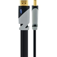 thumb-Schwaiger HDMIF30 031 HDMI Flat Cable 3 meter High Speed HDMI naar HDMI Type A kabel met Ethernet ondersteuning 4K Ultra HD vergulde connectoren voor TV, monitor, gameconsole en AV apparatuur-4