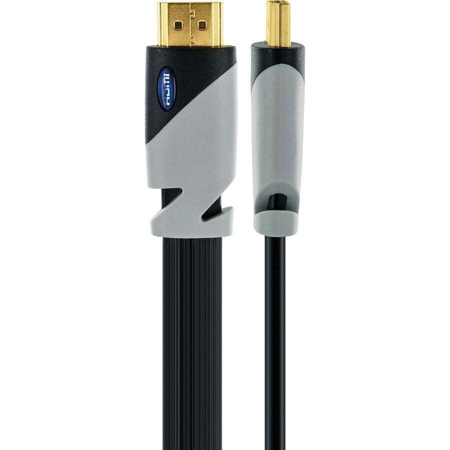 Schwaiger HDMIF30 031 HDMI Flat Cable 3 meter High Speed HDMI naar HDMI Type A kabel met Ethernet ondersteuning 4K Ultra HD vergulde connectoren voor TV, monitor, gameconsole en AV apparatuur-4