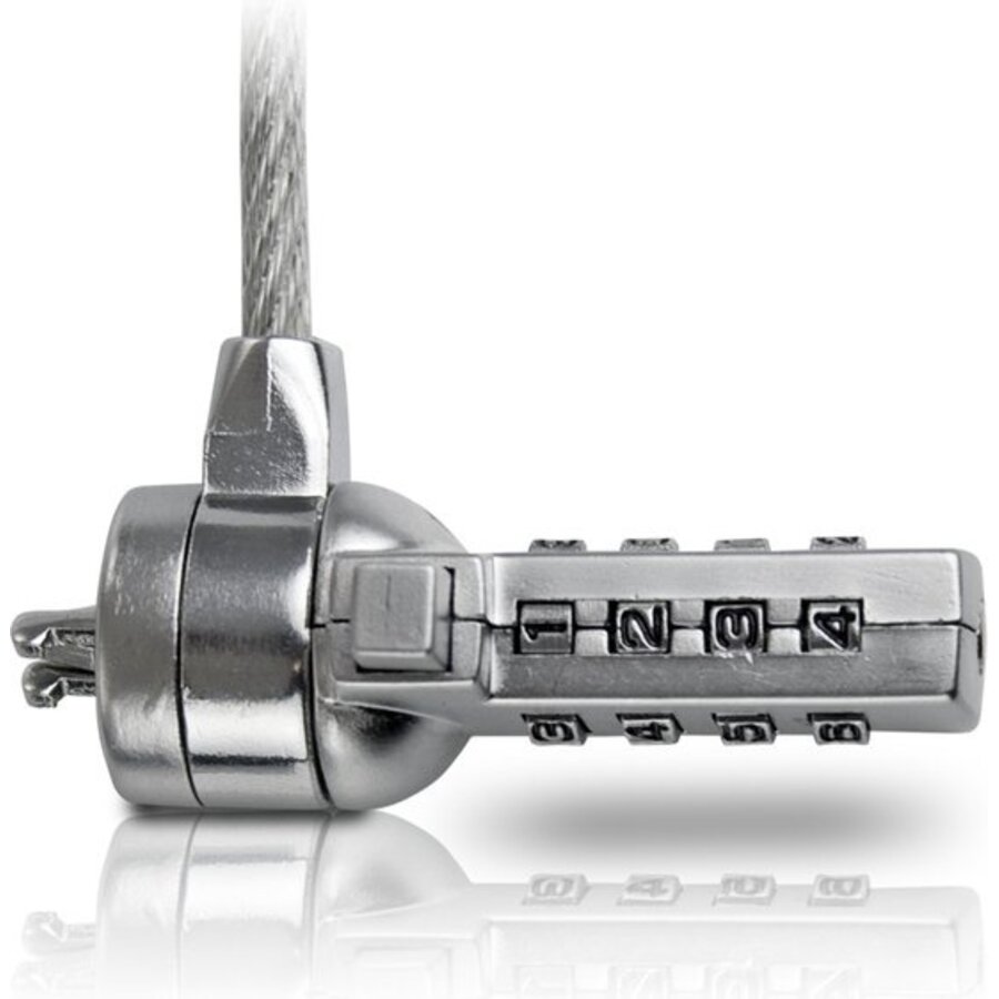 Sweex PA203 Notebook Combination Lock 1.5m Laptop Beveiligingskabel met 4-cijferige Combinatie en Kensington Slot Compatibiliteit voor Notebook, Laptop en Desktop Beveiliging tegen Diefstal-1