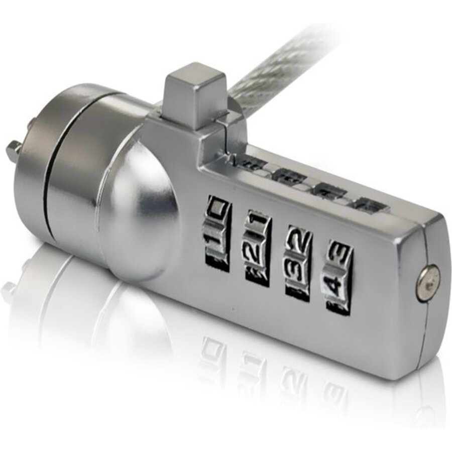 Sweex PA203 Notebook Combination Lock 1.5m Laptop Beveiligingskabel met 4-cijferige Combinatie en Kensington Slot Compatibiliteit voor Notebook, Laptop en Desktop Beveiliging tegen Diefstal-3