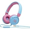 JBL JBL JR310 Bedrade On-Ear Kinder Koptelefoon Blauw met JBL Safe Sound (Max. 85 dB), Ingebouwde Microfoon, Comfortabele Pasvorm en 1 Meter Kabel voor Tablet, Smartphone, Laptop en Schoolgebruik