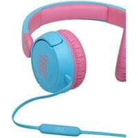 thumb-JBL JR310 Bedrade On-Ear Kinder Koptelefoon Blauw met JBL Safe Sound (Max. 85 dB), Ingebouwde Microfoon, Comfortabele Pasvorm en 1 Meter Kabel voor Tablet, Smartphone, Laptop en Schoolgebruik-3