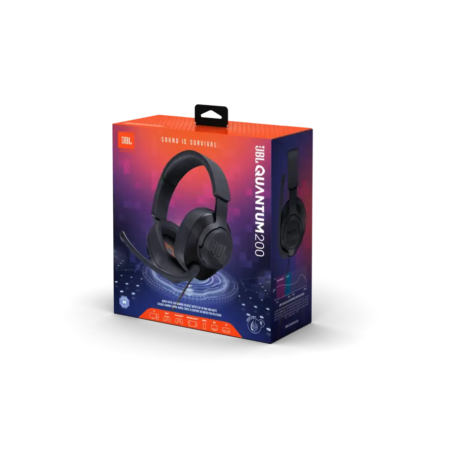 JBL Quantum 200 Bedrade Gaming Headset met JBL QuantumSOUND Signature, 50 mm Drivers, Opklapbare Directionele Microfoon, Memory Foam Oorkussens en 3,5 mm Aansluiting voor PC, PlayStation, Xbox, Nintendo Switch en Mobiele Apparaten-7