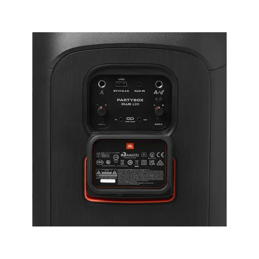 JBL PartyBox Club 120 Zwart Draagbare Bluetooth Luidspreker met JBL Pro Sound, 160W Vermogen, Dynamische Lichtshow, AI Sound Boost, Auracast™, Karaoke Functie, Verwisselbare Batterij en Tot 12 Uur Speeltijd-5