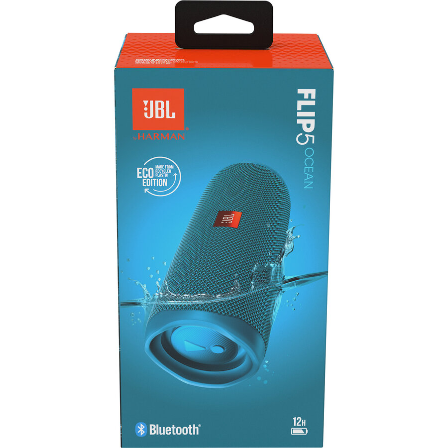 JBL Flip 5 Eco Edition Ocean Blue Draagbare Bluetooth Luidspreker met JBL Signature Sound, 20W Vermogen, IPX7 Waterdicht Ontwerp, PartyBoost, Bluetooth 4.2, Gemaakt van 90% Gerecycled Plastic en Tot 12 Uur Batterijduur-4