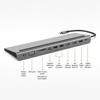 thumb-Belkin CONNECT USB-C 11-in-1 Multiport Dock INC004 met HDMI, DisplayPort, VGA, Gigabit Ethernet, SD, microSD, USB-A, USB-C Power Delivery 100W en Audio voor Windows, Mac en Chromebook-3