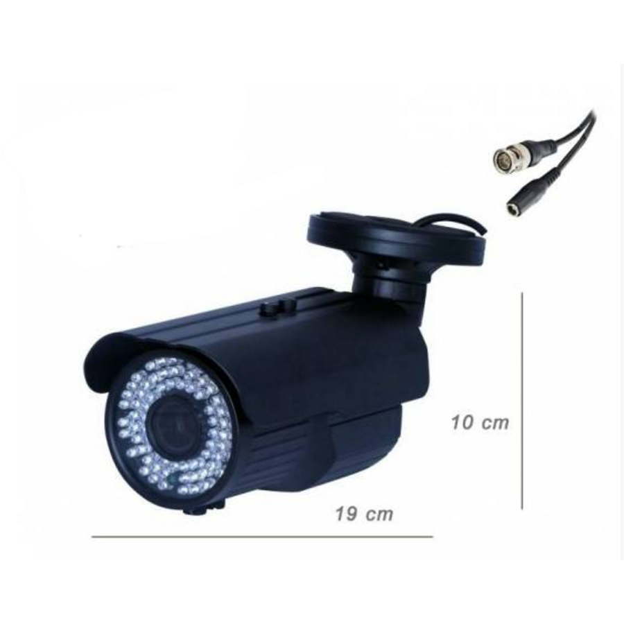 Zazitec WZ-1100 AHD Analoge CCTV Bewakingscamera met 1/3 inch CMOS 960P Sensor, 6-22mm Variabele Lens, 72 IR LED Nachtzicht tot 60 Meter, Metalen Behuizing en 12V Voeding voor AHD DVR Beveiligingssystemen-2