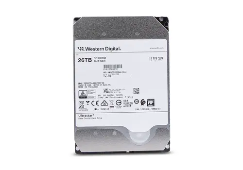 Western Digital Ultrastar DC HC670 26TB Enterprise HDD - 3.5 Inch - SATA 6Gb/s - 7200 RPM - Host-Managed UltraSMR (WSH722626ALN607) 