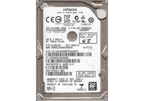HGST Travelstar 5K1000 1TB 2.5 inch SATA HDD HTS541010A9E680 