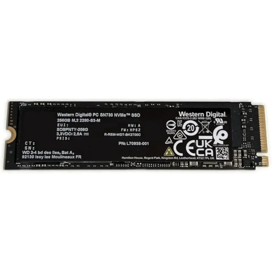 Western Digital PC SN730 256GB NVMe SSD M.2 2280 PCIe Gen3 x4 – SDBPNTY-256G-1