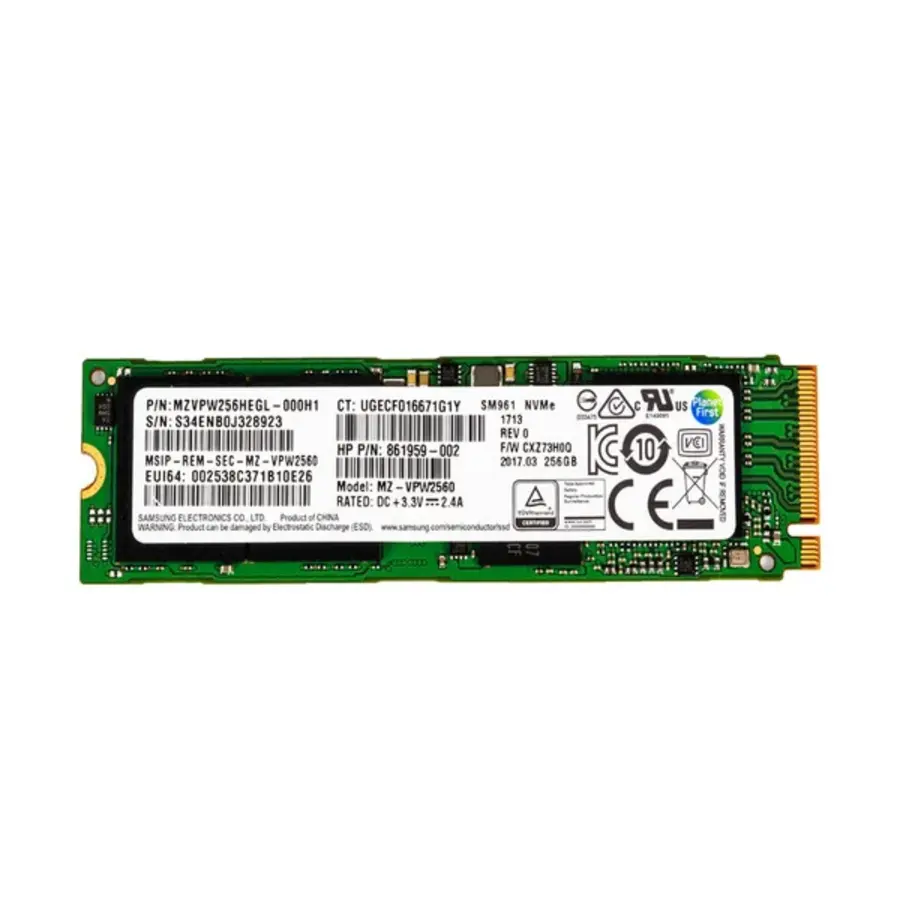 Samsung SM961 MZ-VPW2560 256GB NVMe SSD – M.2 2280 PCIe 3.0 x4 interne SSD met MLC NAND voor laptops, desktops en mini-pc's-1