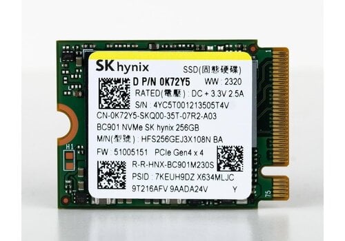 SK hynix BC511 256GB NVMe SSD M.2 2280 PCIe 3.0 