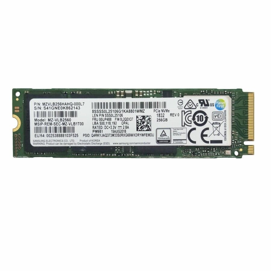 Samsung PM981 256GB NVMe SSD – M.2 2280 – PCIe 3.0 x4 – V-NAND TLC – OEM SSD voor laptop en desktop-1