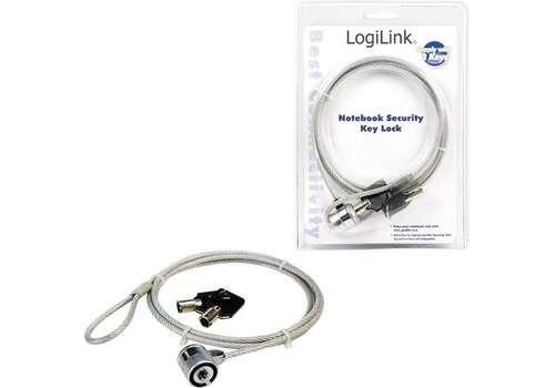 LogiLink NBS003 Notebook Security Lock – Kabelslot met Sleutel voor Laptop en PC 