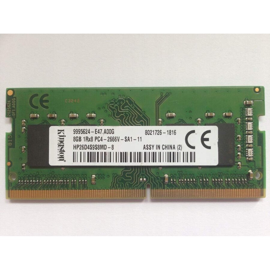 Kingston HP26D4S9S8MD-8 – 8GB DDR4 SODIMM – 260-pin – 2666 MHz – 1.2V – 1Rx8-1